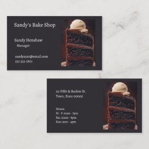 Drie-laags chocoladetaart met ijs visitekaartje