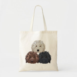 Drie labradoedels tote bag