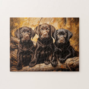 Drie labrador puppies legpuzzel