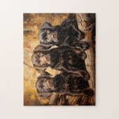 Drie labrador puppies legpuzzel (Verticaal)