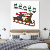 Drie labradors met slanke kerstfeestdag canvas afdruk (Insitu (Slaapkamer))