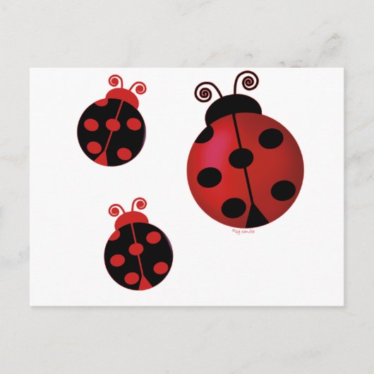 Drie Ladybugs Briefkaart (Voorkant)