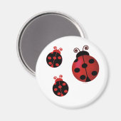 Drie Ladybugs Magneet (Voorkant / Achterkant)