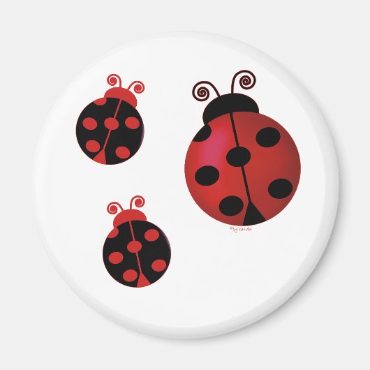 Drie Ladybugs Magneet (Voorkant)
