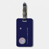Drie lagen Initiaal W (bewerkbaar) Blue Aero Bagagelabel (Achterkant verticaal)