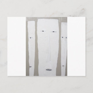 Drie lange gezichten (naïef expressionisme) briefkaart