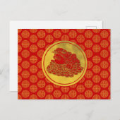 Drie Legged Lucky Money Frog Feng-shui Briefkaart (Voorkant / Achterkant)