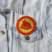 Drie Legged Lucky Money Frog Feng-shui Ronde Button 7,6 Cm (In situ)