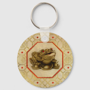 Drie Legged Lucky Money Frog/Toad Feng-shui Sleutelhanger