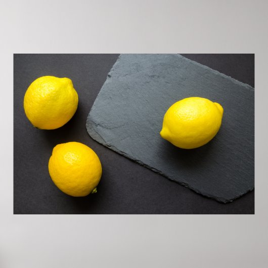 "Drie Lemons" Cute Foto. Bestel nu Poster (Voorkant)