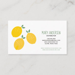Drie Lemons Essential Oil Visitekaartje