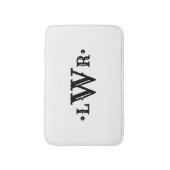 Drie Letter-monogram, aangepast, elegant zwart-wit Badmat (Voorkant Verticaal)