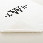 Drie Letter-monogram, aangepast, elegant zwart-wit Sherpa Deken (3/4)