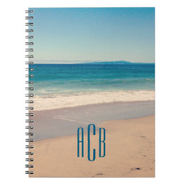Drie letters Monogram Vakantie Strand Foto Notitieboek