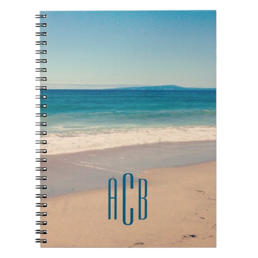 Drie letters Monogram Vakantie Strand Foto Notitieboek (Voorkant)
