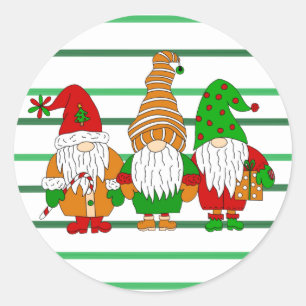 Drie leuke kerstcadeautjes feestdag ronde sticker
