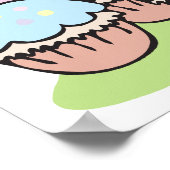 drie leuke kleine cupcakes poster (Hoek)