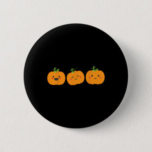 Drie leuke pompoenen voor kinderen halloween en he ronde button 5,7 cm