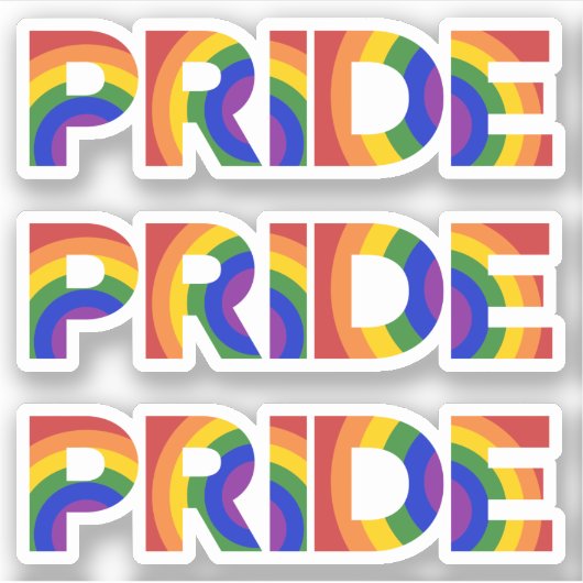 Drie LGBTQ Pride Rainbow Sticker (Voorkant)