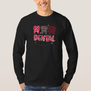 Drie lieve tanden tandarts verwarmt tandartsenteam t-shirt