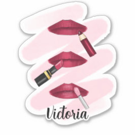 Drie liften in magenta - Trio Lip Product Art Sticker