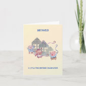 Drie Little Pigs Birthday Celebration Invitation (Voorkant)