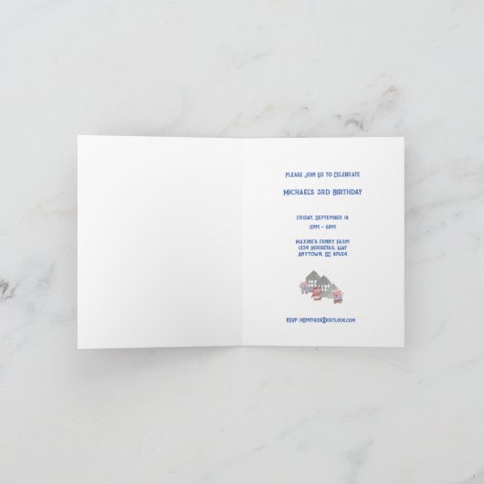 Drie Little Pigs Birthday Celebration Invitation (Binnen)
