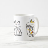 Drie Lucky Cats Cup Koffiemok (Voorkant rechts)