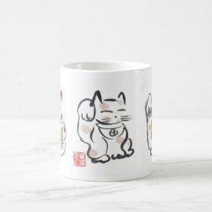 Drie Lucky Cats Cup Koffiemok