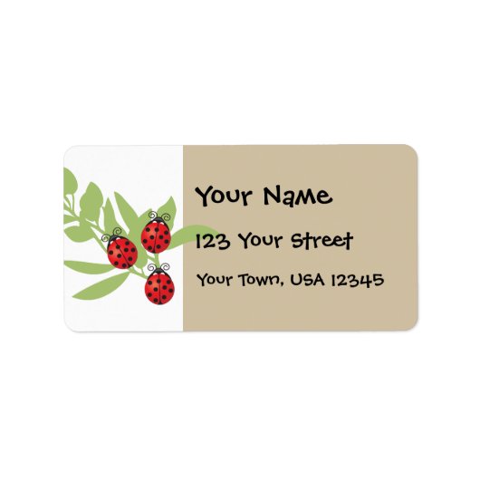 Drie Lucky Ladybugs Etiket (Voorkant)