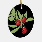 Drie Lucky Ladybugs Keramisch Ornament (Rechts)