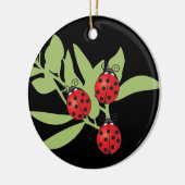 Drie Lucky Ladybugs Keramisch Ornament (Links)