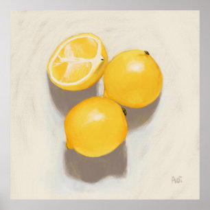 Drie Luscious Lemons Archival Art Print