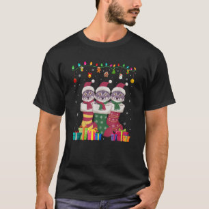 Drie Lynxen in Sock Funny Boys Meisjes Kinder Kers T-shirt