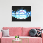 Drie maanbaai (dag) canvas afdruk (Insitu (Woonkamer))