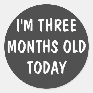 Drie maanden oude Baby Ronde Sticker