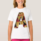 Drie maatletter A T-shirt (Voorkant)