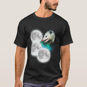 Drie manen Opossum Rare Vervloekte Meme Possum Lan T-shirt