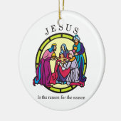 Drie Mannen die cadeaus maken Keramisch Ornament (Links)