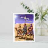 Drie Mannen die Kerstmis schilderen Briefkaarten (Staand voorkant)