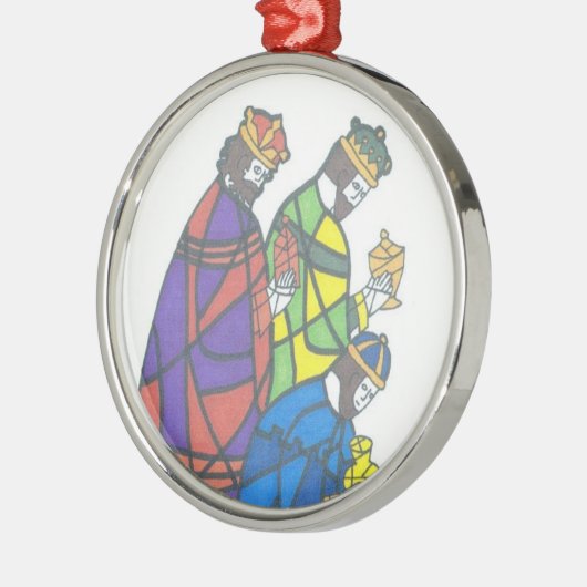 Drie Mannen Metalen Ornament (Links)