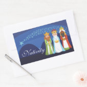 Drie Mannen Rechthoekige Sticker (Envelop)