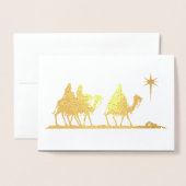 Drie Mannen Silhouette Gold ID424 Folie Kaarten (Voorkant met envelop)