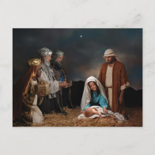 Drie Mannen van Wise bij de Nativiteit Briefkaart