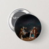 Drie Mannen van Wise bij de Nativiteit Ronde Button 5,7 Cm (Voorkant /achterkant)