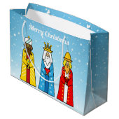 Drie Mannen van Wise op Licht Blauw Groot Cadeauzakje (Achterkant Gekanteld)