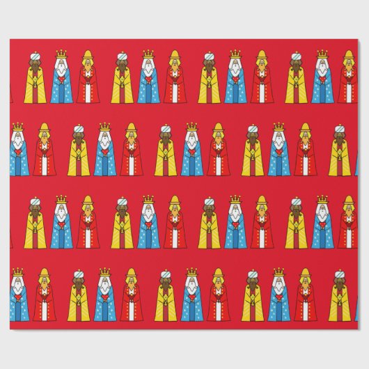 Drie Mannen Wise op Red Cadeaupapier (Vlak)