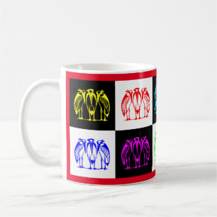 Drie marabou veelkleurig ontwerp koffiemok