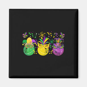 Drie Mardi Gras Bowling Door Masker Jester Hats Pa Magneet