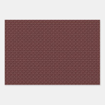 Drie Maroon & Wit Designer Wrapping Sheets Set